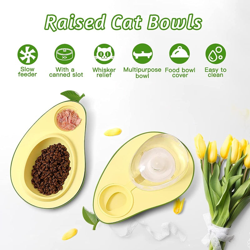 Transform Your Pet's Mealtime with the Automatic Avocado-Shaped Water and Food Feeder